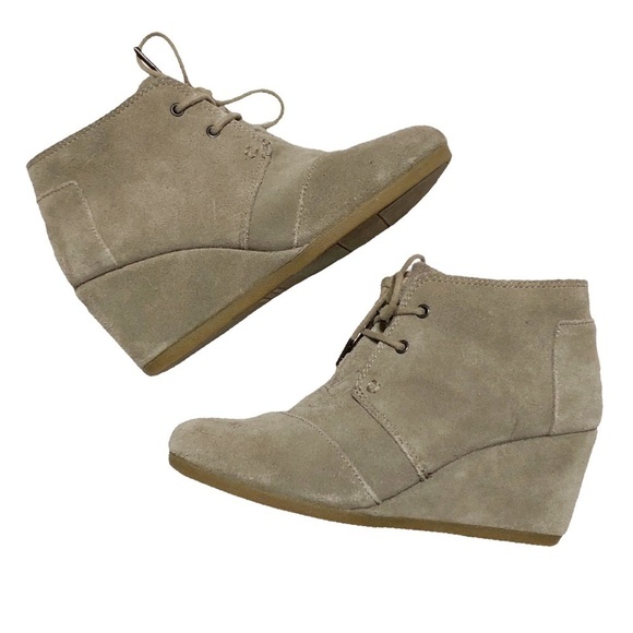 Toms Suede Wedge Booties - Picture 1 of 14
